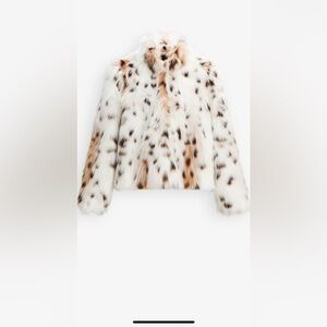 ZARA FAUX FUR LEOPARD JACKET size L